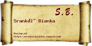 Srankó Bianka névjegykártya